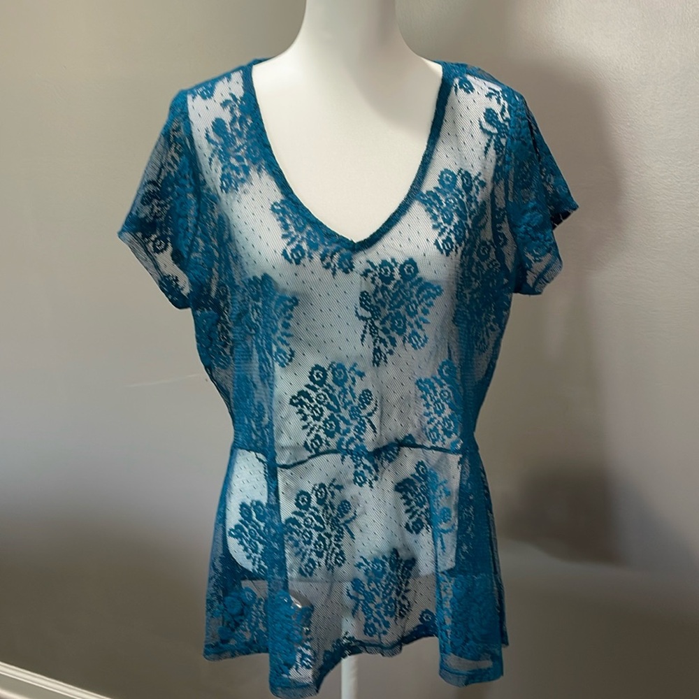 Turquoise tunic overlay